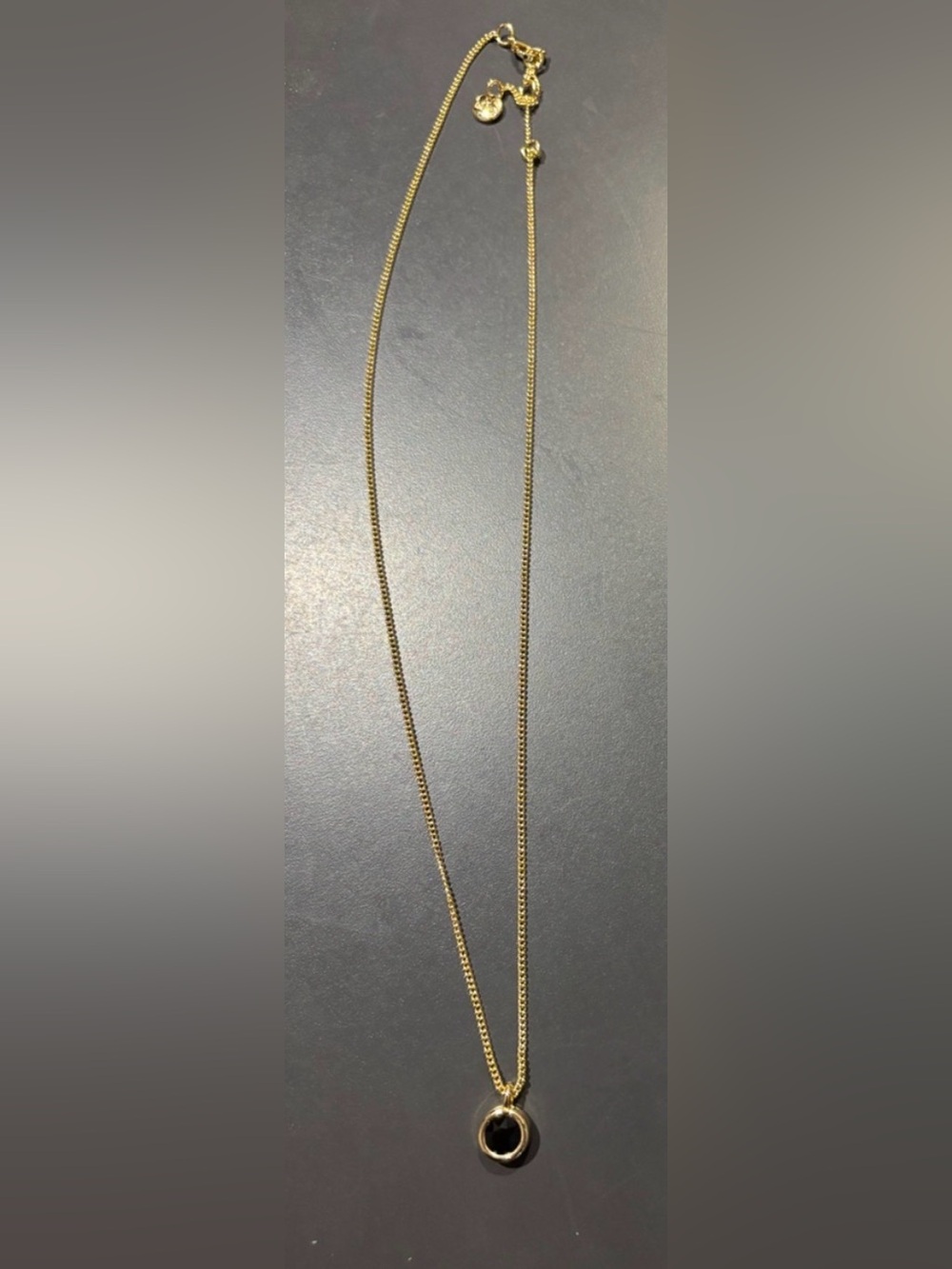 Biba Gold Necklace with black pendant